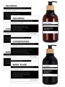 6 PCS Bathroom Labels For Soap Dispenser, Removable Bathroom Organization Labels, Waterproof Bottle Labels For Shampoo Conditioner Body Wash - Multicolor - View 1