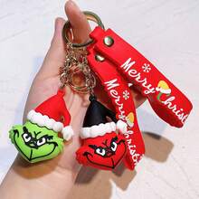 The Grinch The Christmas Keychain Pendant Christmas Tree Green Fur Monster Decoration Keychain - Multi-color - View 2