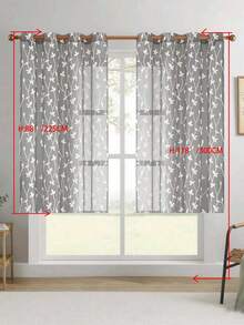 1pc/2pcs Premium Boho Style Embroidered Sheer Curtains For Living Room & Bedroom, Minimalist Line Art Voile Drapes, Fade Resistant Soft Light Blocking Breathable Home Decor, Easy To Install And Maintain - Grey - View 37
