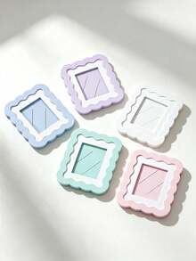 Wavy Scallop Edge Pastel 3 Inch Photo Frame, Desktop Tabletop Display Holder For Instax Mini Photocard, Cute Ins Style Desk Decor - View 2