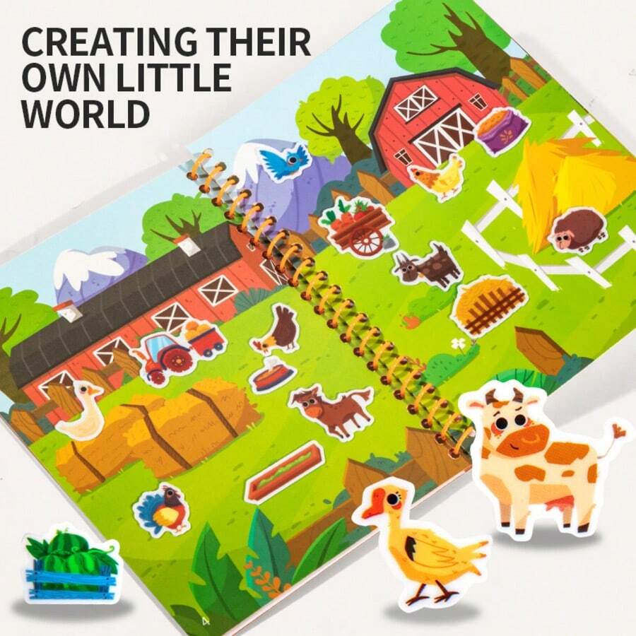 Reusable DIY Sticker Book For Kids, Multi-Scene Jelly Stickers, Cartoon Sticker Activity Book, Portable Quiet Busy Sticker Book, Kids Jelly Sticker Toy Gift, Back To School