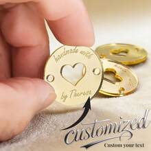 1/5/10pcs Personalized Engraved Mirror-Finish Stainless Steel Tags, Custom Name Buttons For Knitting, Crafts & Handmade Items, All Languages - Multicolor - View 3