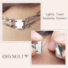 18K Gold Magnetic Necklace Layering Clasp Bracelet Clasp Used For Necklace Layering Separator And Extension Necklace Clasp Very Suitable For Women's Daily Wear - Silver - View 3