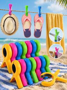 No-Mark Large Plastic Clothespins For Drying Clothes, Bed Sheets, Blankets And Socks, Windproof Laundry Clips - Multicolor - View 11