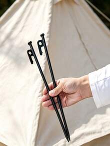 1 Set Heavy Duty Steel Tent Stakes & Hammer Kit, Multi-Function Camping Stake Puller Hammer, Suitable For Outdoor Tents, Tarps, Awnings And Beach Camping - Multicolor - View 4