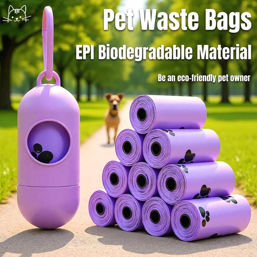 150pcs Scented Dog Poop Bags -Pet Waste Bags With Dispenser, Thickened, Portable, Pet Waste Bags Suitable For Car Trash Cans And Small Trash Cans, Leak-Proof Pet-Specific Garbage Bags, Suitable For Outdoor Dog Walking - View 1