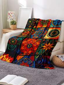 1pc Modern Minimalist Soft Comfortable Blanket, Animal Floral Pattern, Multi-Purpose Throw For Sofa, Bed, Outdoor Camping, Leisure, Home, Picnic, Travel, All Seasons, Gift For Family And Friends - Multicolor - View 2