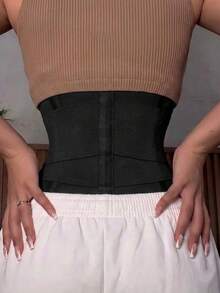 1pc Reinforced Waist Cincher Waist Trainer Body Shaper Tummy Control Waist Belt - Black - View 3