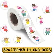 500PCS/Roll Family Animation Seling Stickers Cute Pigs Cartoon Roll Decal DIY Luggage Phone Guitar Scrapbook Waterproof Stickers Party Gifts - View 5