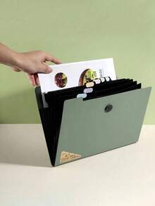 1pc Accordion Style File Folder, Multi-Layer Document Organizer Bag, Large Capacity File Storage Bag, Suitable For School And Office, Campus Student Material Classification Storage, Exam Papers, Homework, Contract Documents, Travel Material Storage And Desktop Organization, Practical Office And Study Stationery - Multiple Styles - View 5