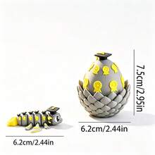 Cute Adorable 3D Printed Dragon Egg Model Set Plastic Toy Ornament Desktop Decoration Sculpture Figurine Holiday Gift - Multicolor - View 4