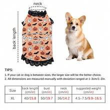 Halloween Pet Costume, Funny Pumpkin Bat Ghost Print Lace Trim Pet Vest, Holiday Party Outfit, Suitable For Small Dogs, Cats, Teddy, Bichon - Multicolor - View 15