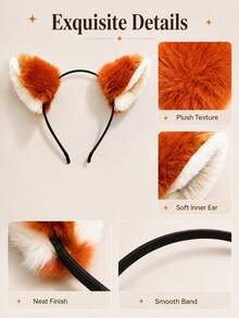 1pc Plush Halloween Fox Ears Cute Party Polyester Fiber (Polyester) Headband Animal Ears COS Headpiece Suitable For All Seasons - Multicolor - View 6