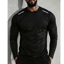 Functional Long Sleeve Sports Top, Slim Fit Shoulder And Waistline, Suitable For Outdoor And Daily Wear, Sleek Style, Black - Black - View 1