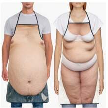 1PC Funny Beer Belly Print Apron - Realistic Abdomen Design, Durable Kitchen Apron, Suitable For Cooking, Brewing, Parties - Perfect Gift For Home Cooks And Beer Lovers - Easy To Clean Apparel, Holiday Kitchen Decor, Playful Kitchen Supplies, Sturdy And Affordable, Party Host Essential - Multicolor - View 12