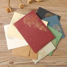 European Vintage Thickened Envelopes, Gold Foil Stamping, Special Paper Lining, Wholesale Creative Exquisite Invitation Card Storage Envelopes - Gold Foil Stamping - View 4