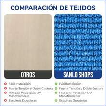 Malla Sombra Raschel 90% Esquina Reforzada - Lona - 4x2 m Techo de media sombra para jardín, patio, balcón y azotea; sombrilla exterior tipo malla para alberca y cochera, uso rudo - Multicolor - Ver 6