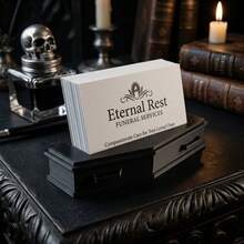 1pc Black Gothic Coffin Shaped Business Card Holder, Desktop Card Display Stand, Large Capacity Office Organizer, Suitable For Office, Desk Decor - Multiple Styles - View 1