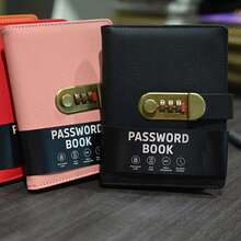 Premium Locked Password Notebook With Alphabetical Index Tabs, Hardcover Secure Log Book, Personal Diary For Recording Website Usernames & Confidential Notes, 14.99cm*9.91cm Portable Password Storage Book - B6 - View 6