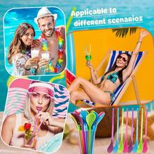 Reusable 2-In-1 Straw Spoon With Cleaning Brush, Detachable Stirring Spoon For Milkshakes & Ice Cream Sundaes, Candy Color Kitchen Utensil (5/10/15/20/30 Pcs Set) - Multicolor - View 12
