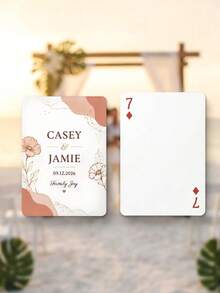 Personalized Floral Custom Playing Cards Set (54 Cards) With Metal Gift Box, Custom Name & Date Souvenir, Wedding Guest Book Alternative And Reception Party Game, Fun Family Tabletop Entertainment, Ideal Anniversary Gift For Newlyweds, Friends And Family - Multicolor 3 - View 12