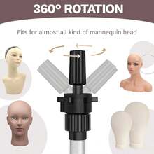Adjustable Metal Wig Head Stand With Tool Tray, For Braiding And Wig Styling | Mannequin Head Stand With Tool Tray And Travel Bag,For Braiding And Wig Styling, Halloween - View 5