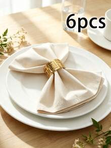 2/6/12PCS Classic Natural Wood Minimalist Solid Color Napkins, Reusable, Durable Thickened Pads, Reusable Kitchen, Dining, Holiday Decor - Beige - View 9