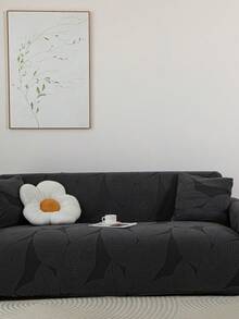 1pc Elastic Wear-Resistant 3D Jacquard Sofa Cover, Modern Minimalist Non-Slip Dust-Proof Washable Sofa Cover, L-Shaped Sofa Cover For 1/2/3/4 Seats, Pet-Friendly Decor, Suitable For All Seasons, Bedroom, Living Room, Study, Office - Dark Grey - View 5