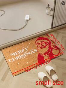 1pc Funny Merry Christmas Pattern Welcome Doormat, Harvest Season Pattern Minimalist Style Short Plush Quick Dry Non-Slip Machine Washable Entry Mat, Suitable For Kitchen, Bathroom, Dining Room, Hallway, Party, Gathering, Holiday, All Seasons, Yard Home, Christmas Theme, Party Supplies - Burnt Orange - View 8