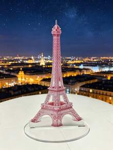 Pink Acrylic Tower Ornament, Romantic French Style, Suitable For Desk, Vanity Decoration, Gift Ornament - 2pcs - View 6