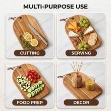 1pc Rope Hanging Wooden Cutting Board, Cheese Board, Suitable For Kitchen And Restaurant, Halloween Harvest Festival Back To School Season, Holiday Gift For Mother Father Lover - 1PC - View 7