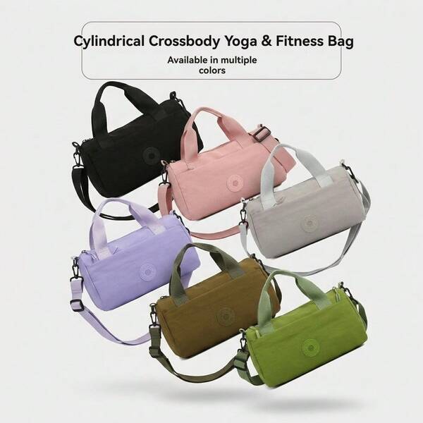 Bolsa Cilíndrica Profissional Leve, Bolsa Esportiva Multifuncional de Um Ombro e Transversal, Bolsa de Viagem Portátil de Grande Capacidade Unissex para Caminhada e Off-Road