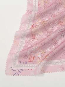 1pc Women's 110cm Floral Print Square Scarf, Voile Hijab, Lightweight Soft Breathable Versatile Scarf, Elegant Floral Print Fresh Soft Atmosphere Scarf, Graceful Quality Sun Protection Decorative Headscarf, Multifunctional Square Scarf For Outfit, Suitable For Daily Wear, All Seasons - Multicolor - View 10