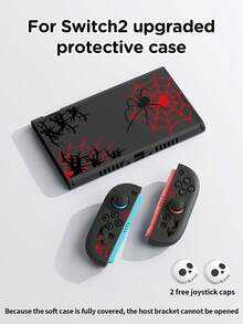 1pc Black Thorn Spider Pattern Protective Case For Switch2 (2025) Game Console, Storage Bag Game Console Accessories, Compatible With Switch2/Switch OLED/Switch Ns Protective Case, Storage Bag, Card Slot Dock Shell, Game Card Case, Protect Your Console, Best Halloween Gift - Multicolor - View 14