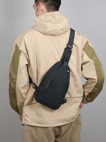 Minimalist Waterproof Chest Bag, Multi-Pocket Durable Fabric, Portable Casual Crossbody Bag For Outdoor Use - Multicolor - View 11