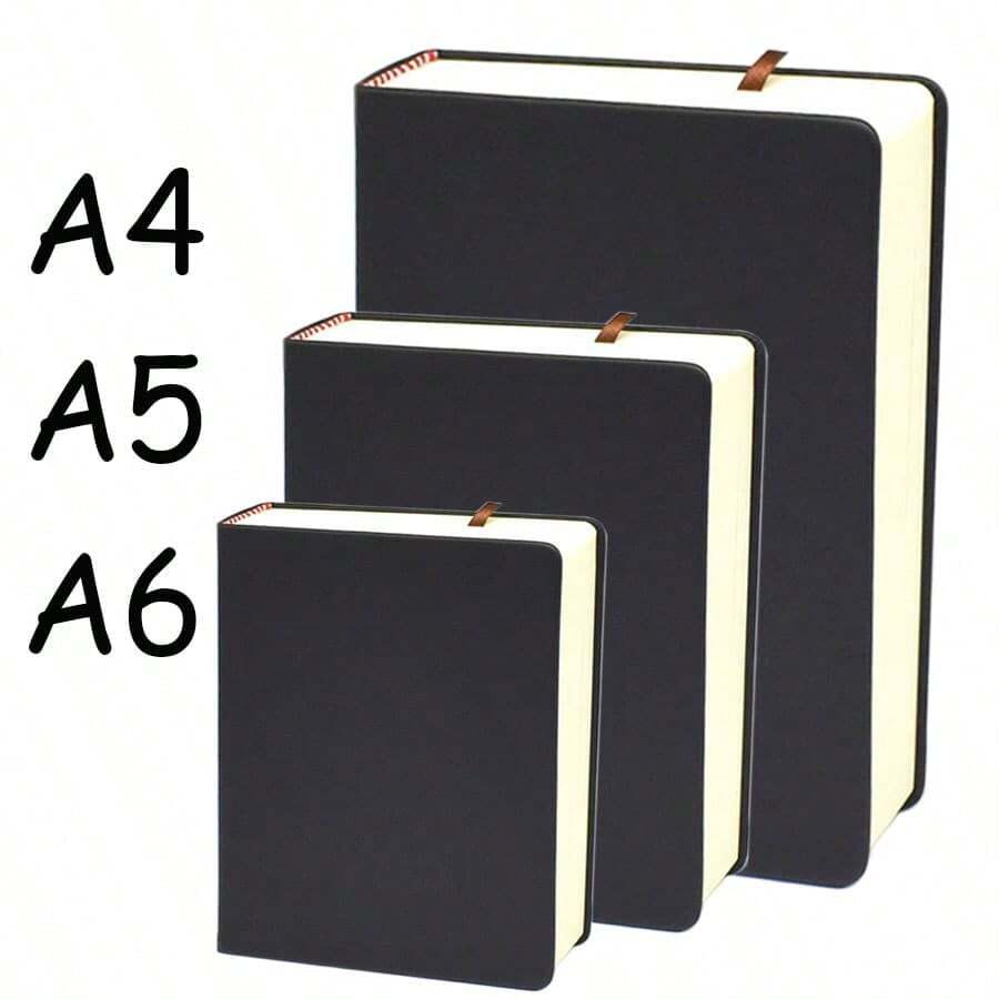 1pc A4/A5 Extra Thick Blank Notebook, Handmade Leather Cover, High Aesthetic & Convenient, Suitable For Sketching, Drawing, Daily Recording, Office, School, Home Use, Back To School Essential - A - View 1