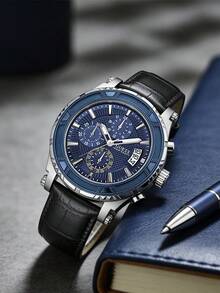 Guess Men's Bracelet Watch Round Multi-Dial Chronograph Style Textured Bezel Rugged Dial Quartz-Style Business Casual Office Daily Wear Special Edition - one-size - View 11