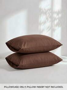 Veyra Day 1pc Coffee Pillowcase, Soft Polyester Pillow Sham, Smooth Breathable Polyester Bedding Pillow Protector Case With Envelope Closure (No Insert) - Coffee - View 2