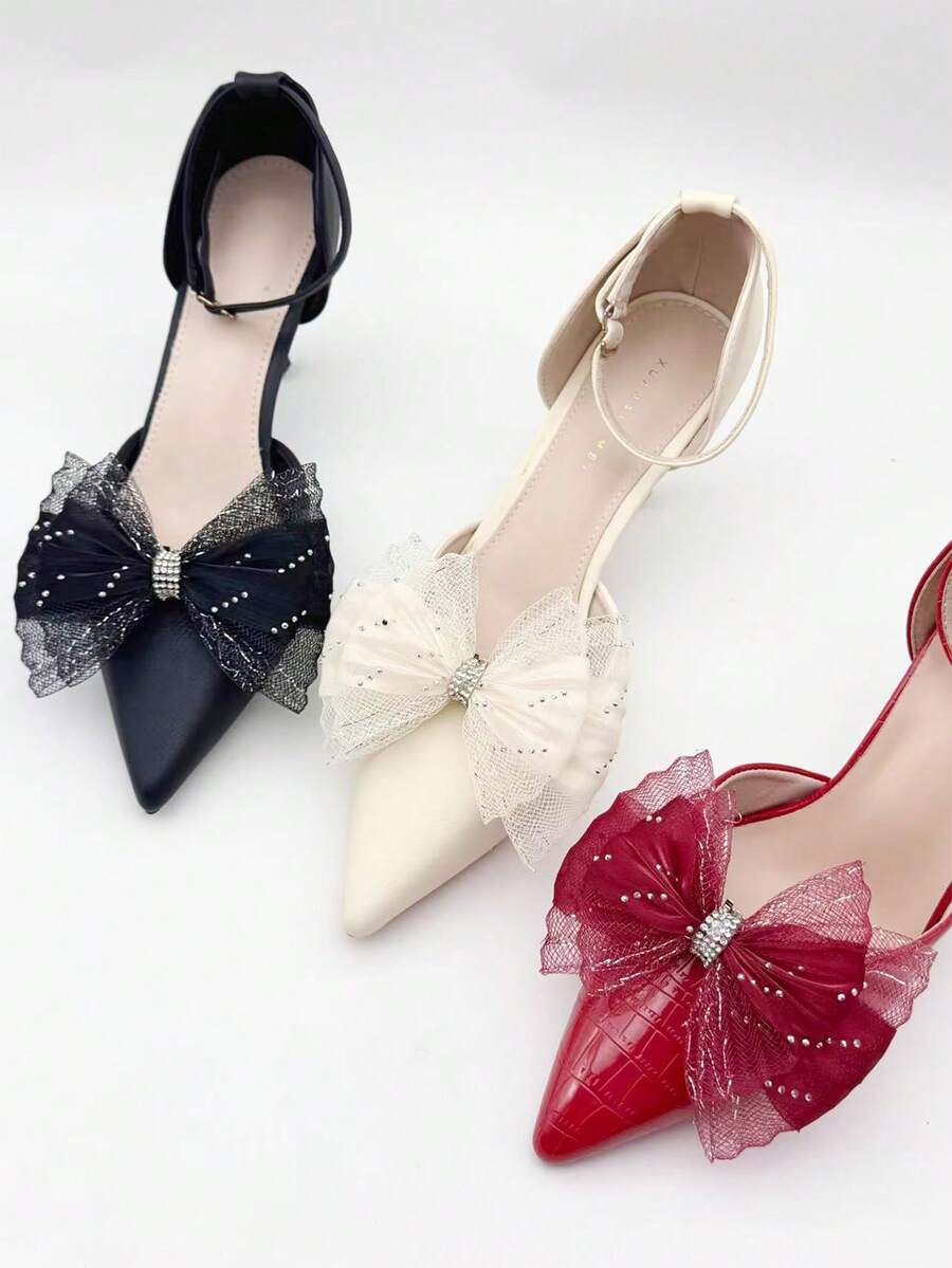 2 buah Jepit Sepatu Pita Kain Elegan yang Dapat Dilepas - Sempurna untuk Pernikahan, Pesta Pengantin, dan Sepatu Hak Tinggi