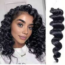 Women's 20 Inch Deep Wave Synthetic Hair Extensions Hair Curtain Hair Tie Wig Hair Accessory - Coffee Brown - View 14