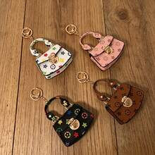 Vintage Luxury Litchi Grain PU Leather Metal Buckle Mini Handbag For Women, Keychain Earphone Coin Storage Hanging Bag - Multicolor - View 1