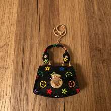 Vintage Luxury Litchi Grain PU Leather Metal Buckle Mini Handbag For Women, Keychain Earphone Coin Storage Hanging Bag - Multicolor - View 8