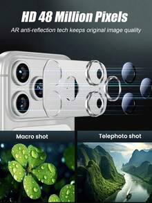 CASECOPS 1pc Camera Lens Protector Film, Compatible With IPhone 18 Pro Max/18 Pro/17 Pro Max/17 Pro, Anti-Shatter, Strong Adhesion, Suitable For Phone Case, Metal Tempered Glass Rear Camera Screen Protector, Silver - Silver - View 6