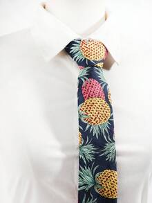 1pc Women's Fun Pineapple Banana Fruit Party Hand-Tied Necktie - Hand-pressed Pineapple - View 4