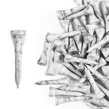 FINGER TEN 短款高爾夫球釘 竹色塗漆 30入裝，時尚高能見度短球釘，適用於 Par 3，耐用高爾夫配件，適合所有等級球手 - 黑與白 - 查看 7