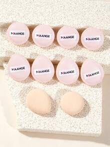 MAANGE 5/10pcs Professional Makeup Sponges, Dual-Use Dry & Wet, Portable Makeup Powder Puffs, Essential Travel Makeup Accessories, Suitable For Liquid Cosmetics, Makeup Tools For Home Or Outdoor Use, Gift For Girls. - Pink - View 1