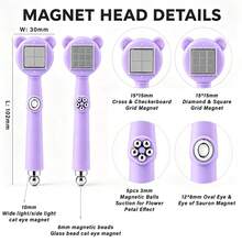 6 In 1 Bear Cat Eye Magnet Set, Double-Sided Multi Shape Nail Magnetic Wand, With Double-Headed French Magnet Tool Create Grid Line French Cat Eye Effect, Nail Art Magnetic Tool For Cat Eye Gel Polish Salon Home DIY Manicure Beginners - Multicolor - View 6