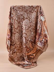 1pc Paisley Pattern Bohemian Polyester (Polyester) 90cm Satin Square Scarf, All Season Wear, Hair Band, Bag Decoration And Belt, Multi-Functional Fashion Accessory - Multicolor - View 10