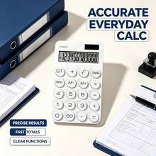 12-Digit Large Screen Desktop Electronic Calculator, Black And White Dual Color Options, Large Buttons For Comfortable Pressing, Clear And Intuitive Digital Display, Stable And Accurate Calculations, Suitable For Students Solving Problems, Office Financial Bookkeeping, Home Financial Management, Business And Home Desktop Calculation Tool - A - View 1