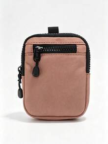 1pc Storage Small Pouch With Front Zipper Compartment, Outdoor Portable Key Earphone Coin Purse Hanging Bag - Multicolor - View 7